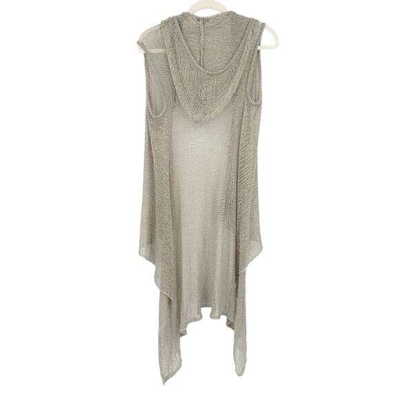 Sen Womens Sheer Open Knit Hooded Lagenlook Open Front Anjelica Cardigan M/L - Picture 7 of 7